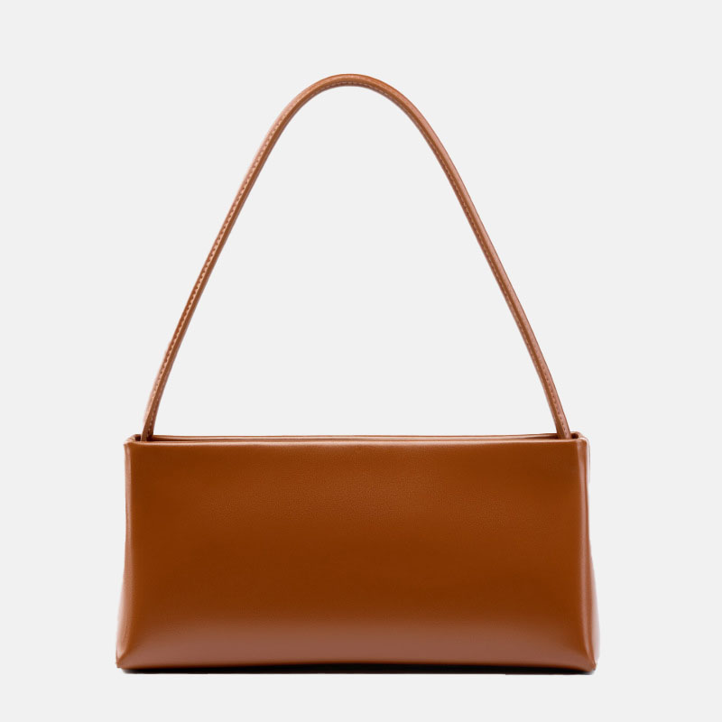 Women’s Minimalist Genuine Leather Baguette Bag