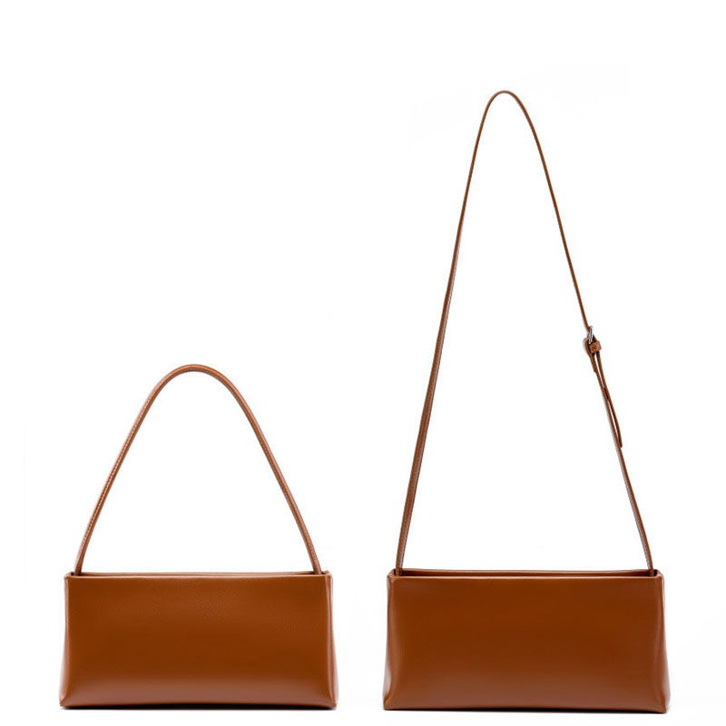 Women’s Minimalist Genuine Leather Baguette Bag