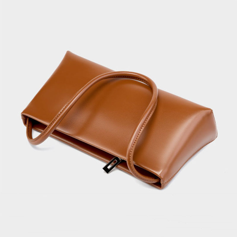 Women’s Minimalist Genuine Leather Baguette Bag