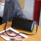 Women’s Minimalist Genuine Leather Baguette Bag