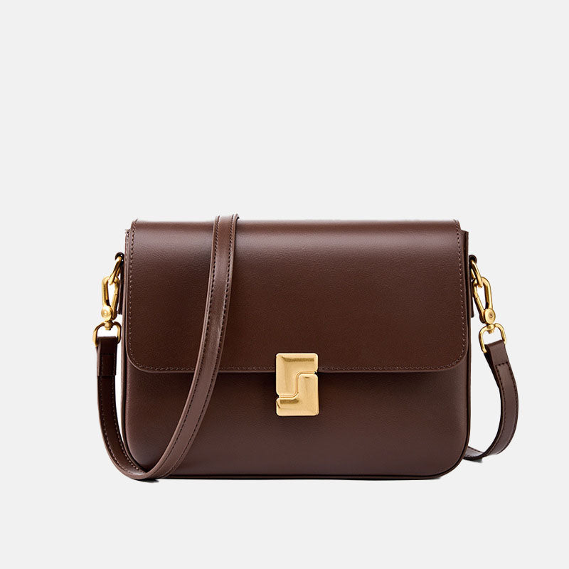 Women’s Vintage Genuine Leather Lock Shoulder Bags
