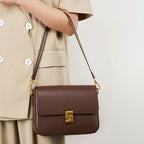 Women’s Vintage Genuine Leather Lock Shoulder Bags
