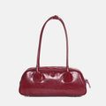 Women’s Genuine Leather Zipper Shoulder Baguette Bag In Vintage