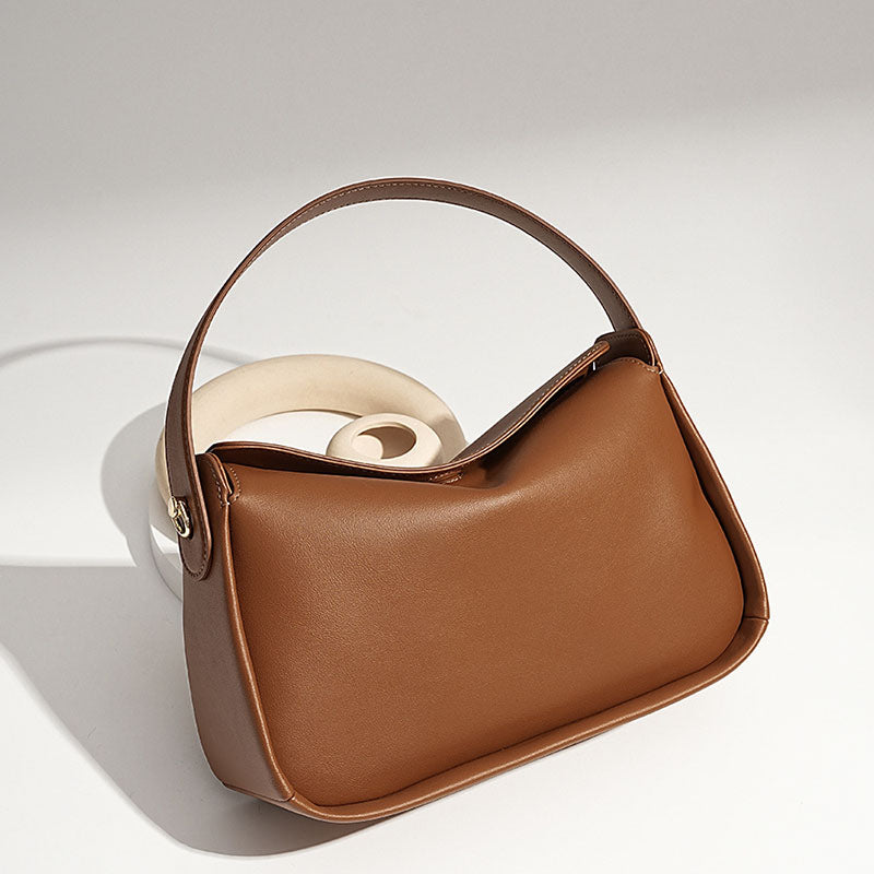Women’s Genuine Leather Dumpling Shape Single Shoulder Crossbody Handbag