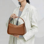 Women’s Genuine Leather Dumpling Shape Single Shoulder Crossbody Handbag