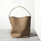 Women’s Genuine Leather Shoulder Bucket Bag With Minimalist