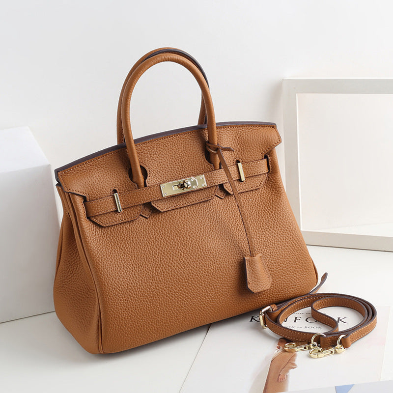 Women’s Genuine Leather Top Handle Handbags – 25cm