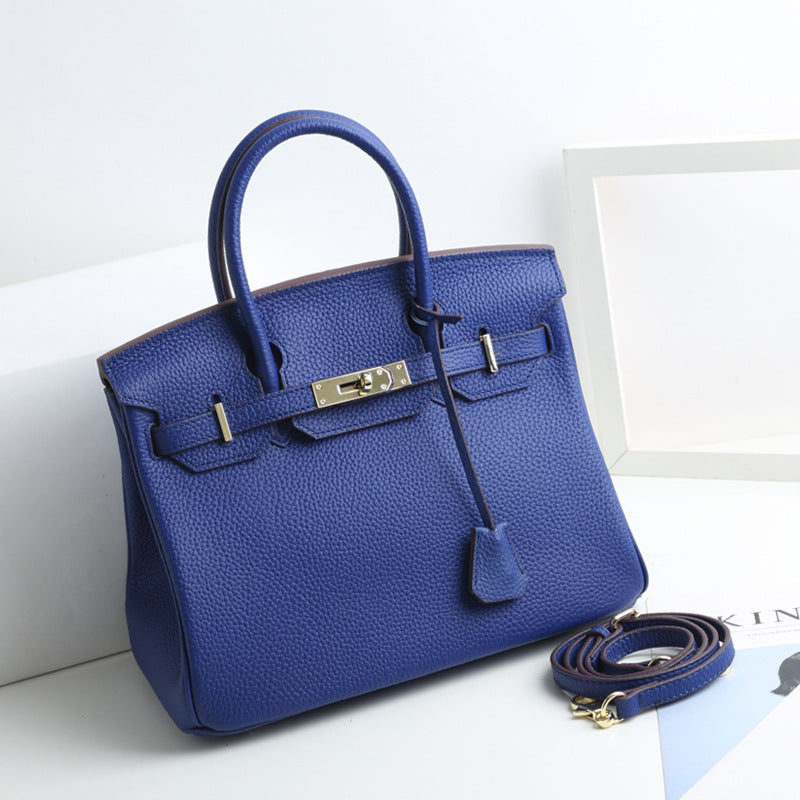 Women’s Genuine Leather Top Handle Handbags – 35 cm Version – Without Shoulder Strap