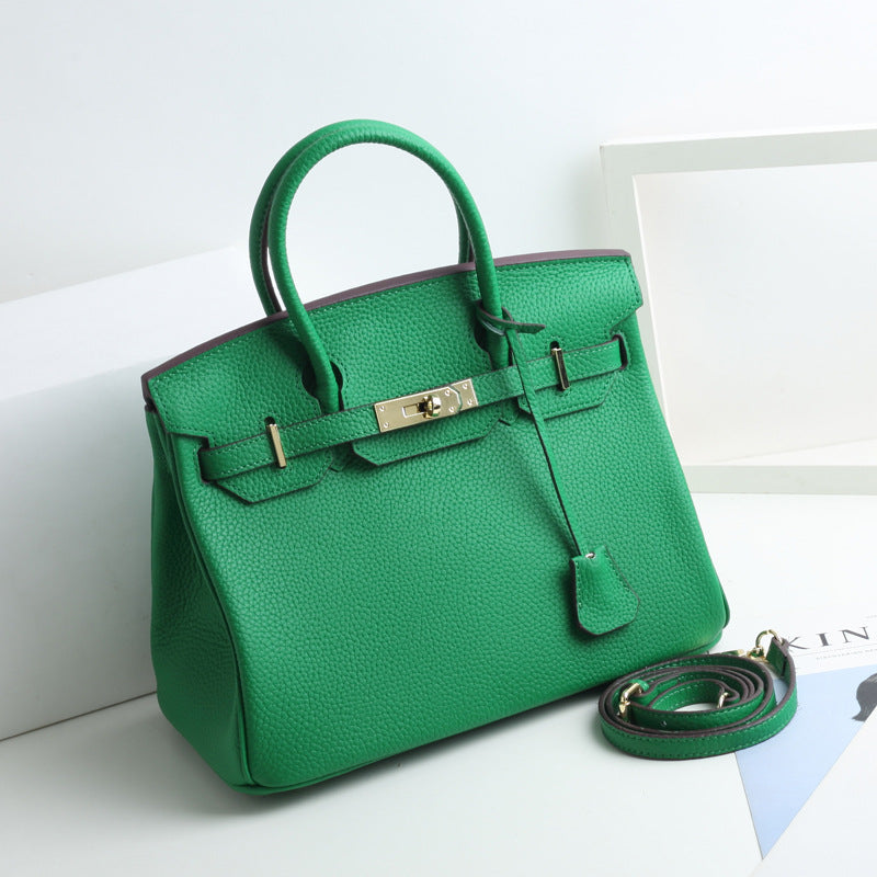 Women’s Genuine Leather Top Handle Handbags – 35 cm Version – Without Shoulder Strap