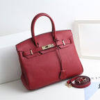 Women’s Genuine Leather Top Handle Handbags – 30CM