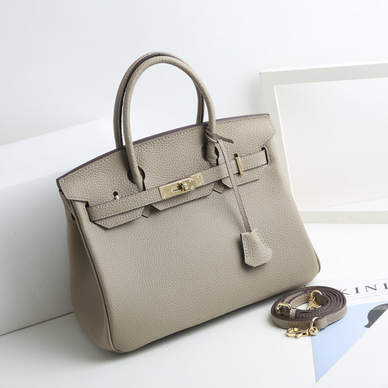 Women’s Genuine Leather Top Handle Handbags – 35 cm Version – Without Shoulder Strap