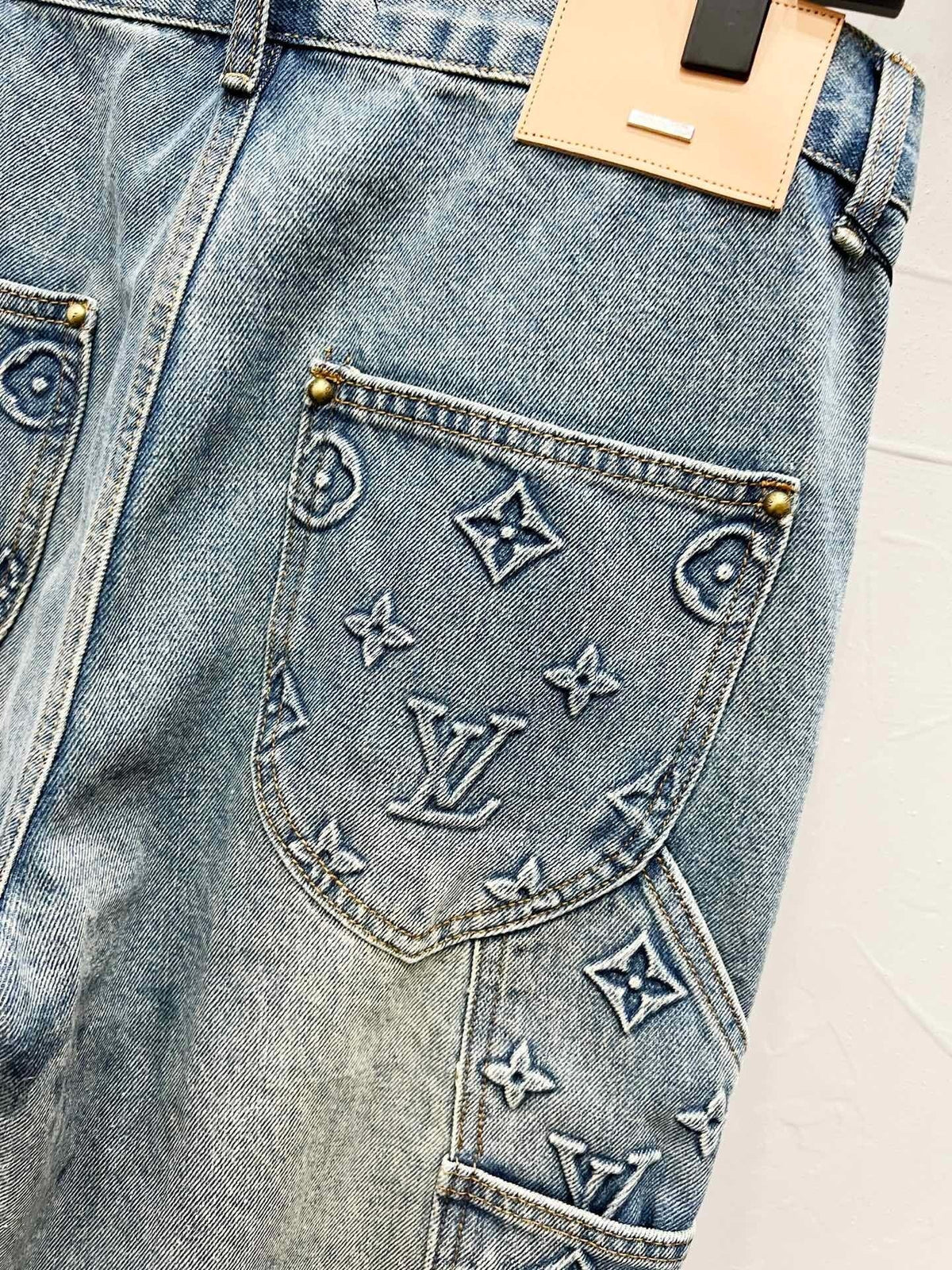 Monogram Carpenter Jeans in light blue