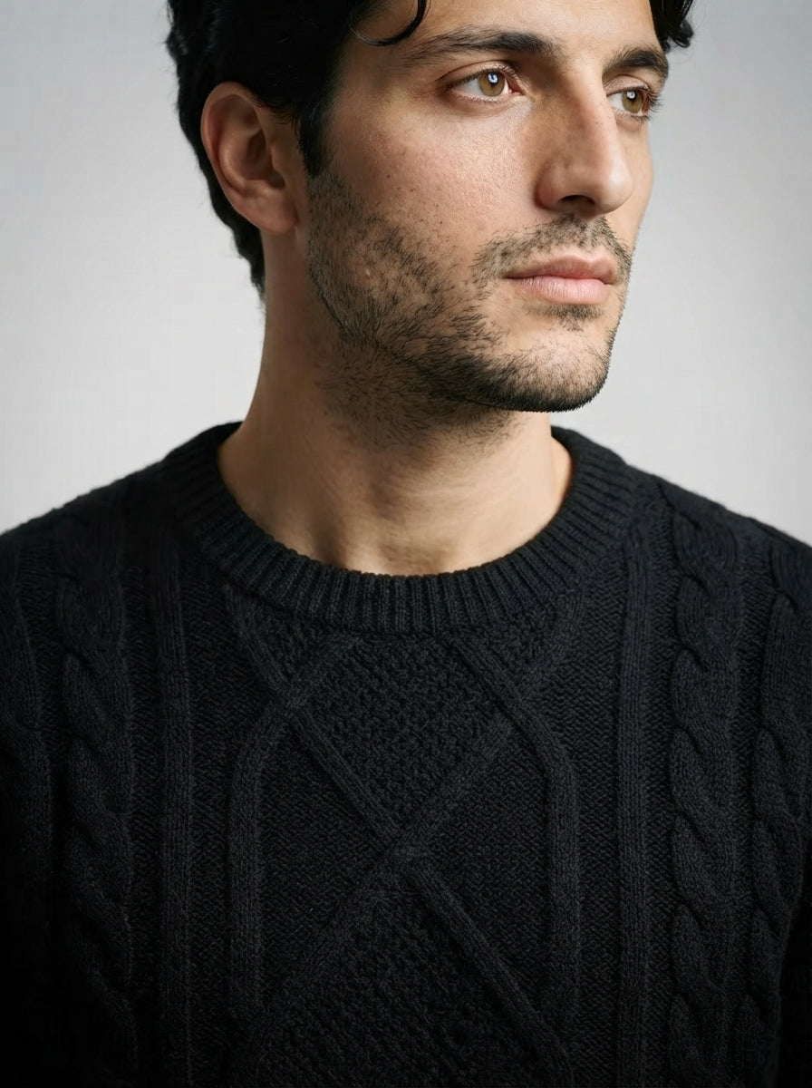 The Kinvarra Cable Knit in Black