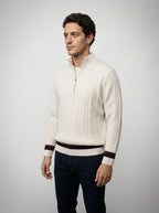 The Lanercost Cable Zip in Cream