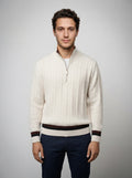 The Lanercost Cable Zip in Cream