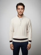 The Lanercost Cable Zip in Cream