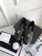 Quilted Loafers in black