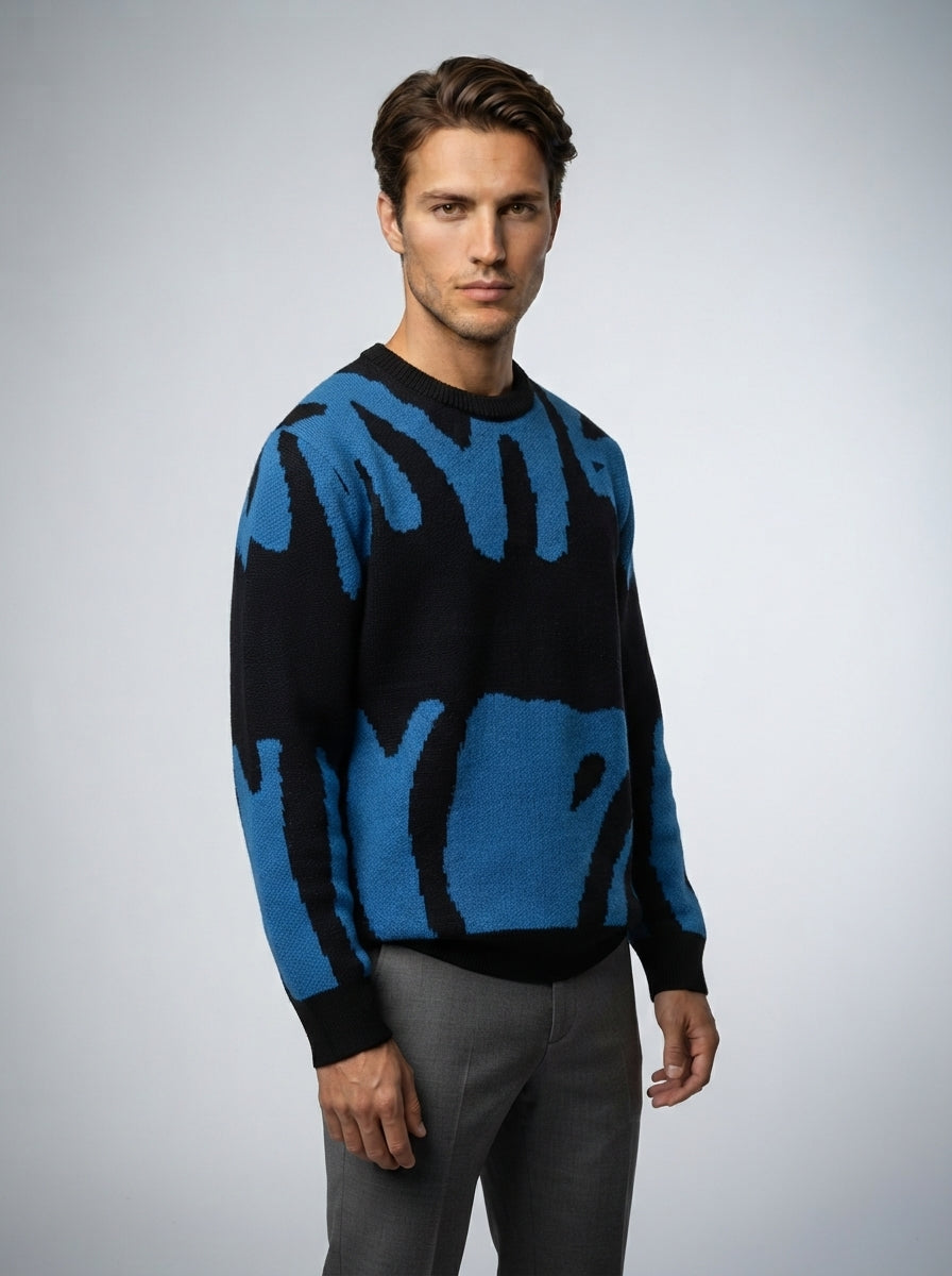 The Marchmont Graphic Knit in Royal Blue