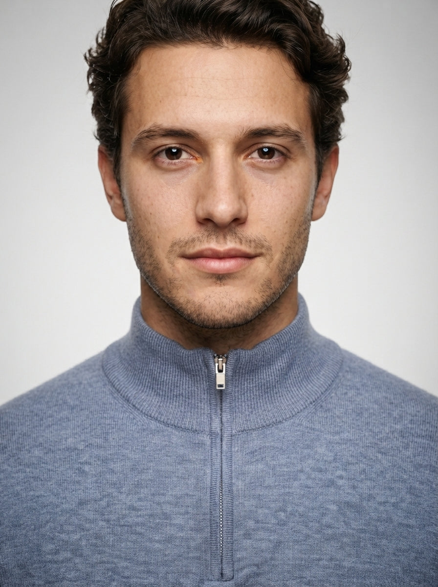 The Winterton Zip Neck in Blue