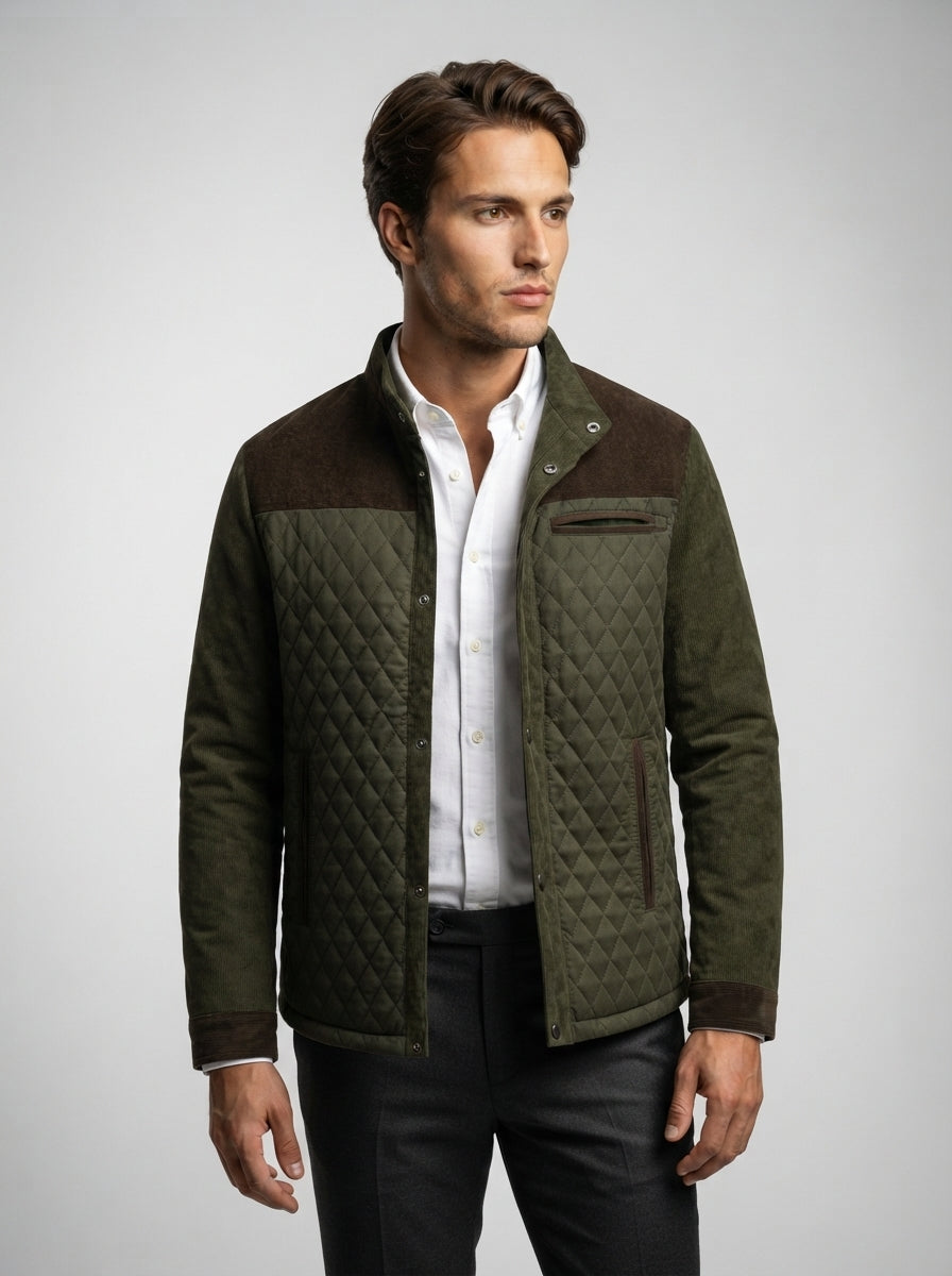 The Thurloe Cord Quilt in Olive