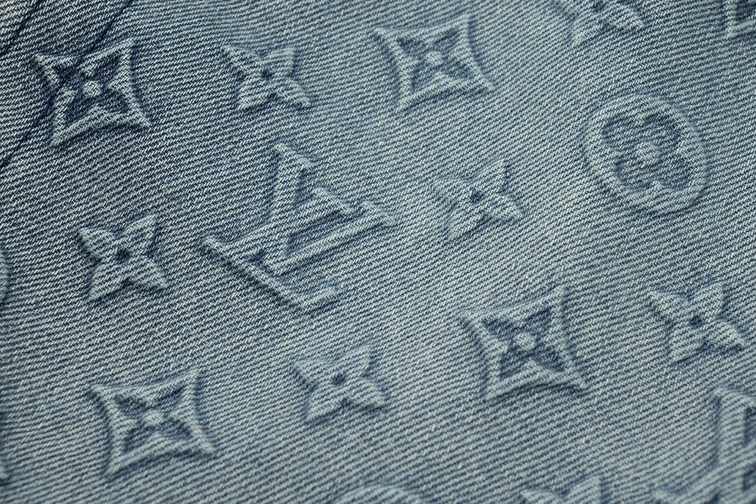 Monogram Denim Co-Ord Set in washed dark blue