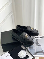 Quilted Loafers in black