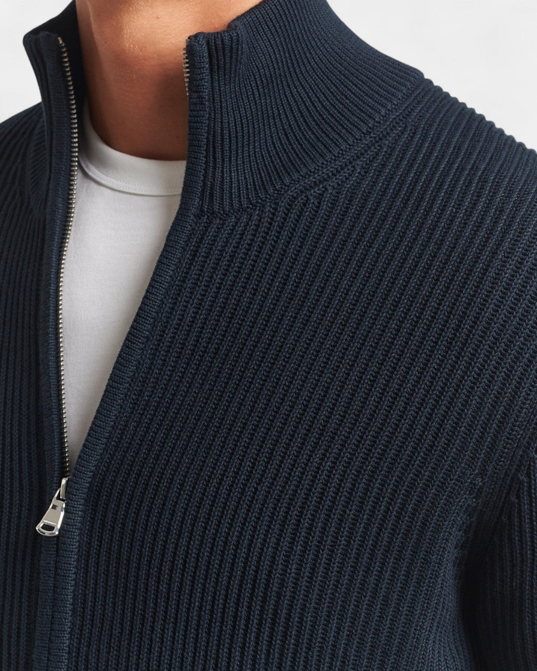 AveryAshdown Knitted Zip Ribbed Cardigan