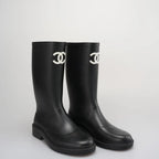 Pearl Detail Tall Boots in black