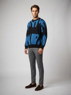 The Marchmont Graphic Knit in Royal Blue