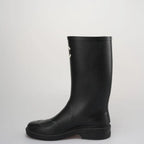 Pearl Detail Tall Boots in black