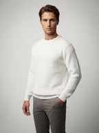 The Latchmere Ribbed Crew in White