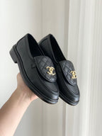 Quilted Loafers in black