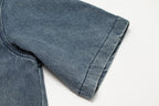 Monogram Denim Co-Ord Set in washed dark blue