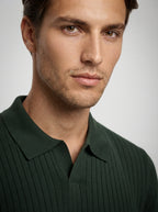 The Melrose Knit Polo in Dark Green