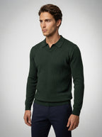 The Melrose Knit Polo in Dark Green