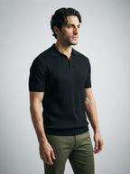 The Sandhurst Rib Polo in Black