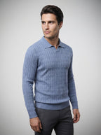 The Farleigh Cable Polo in Blue