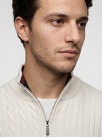 The Lanercost Cable Zip in Cream