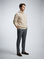The Strathmore Zip Collar Knit in Beige