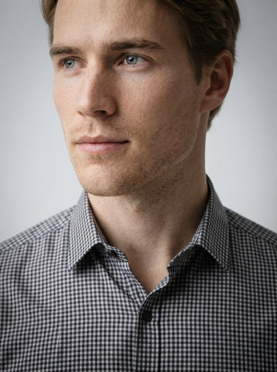 The Pentland Check Shirt in Charcoal