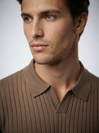 The Melrose Knit Polo in Brown