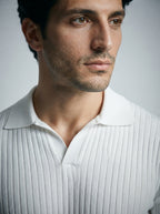 The Sandhurst Rib Polo in White