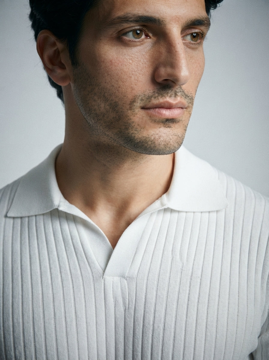 The Sandhurst Rib Polo in White
