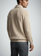 The Strathmore Zip Collar Knit in Beige