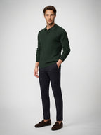 The Melrose Knit Polo in Dark Green