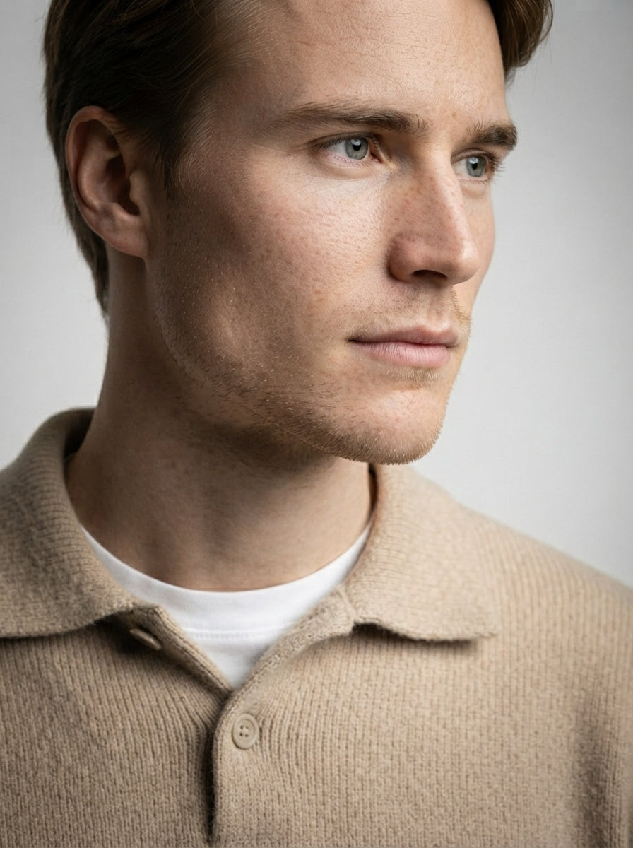 The Thurloe Polo Sweater in Khaki