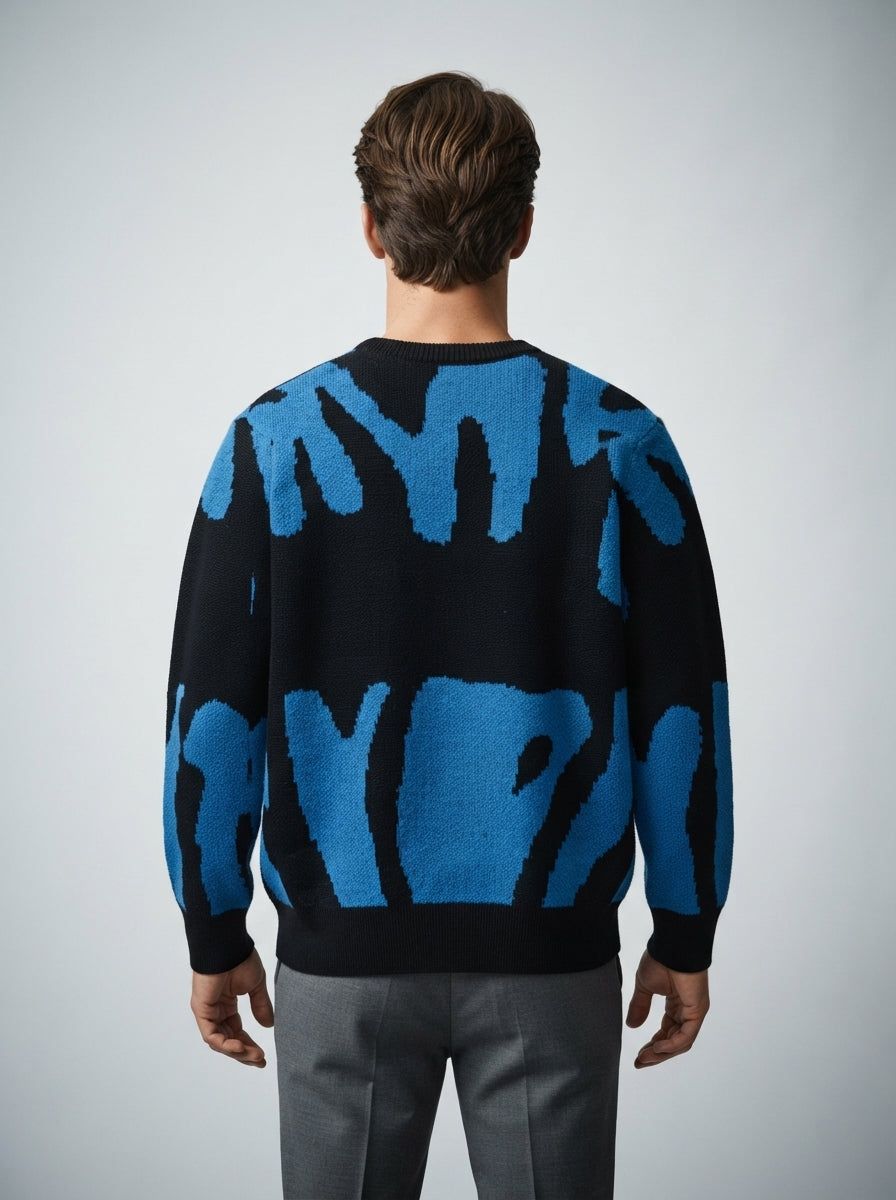 The Marchmont Graphic Knit in Royal Blue