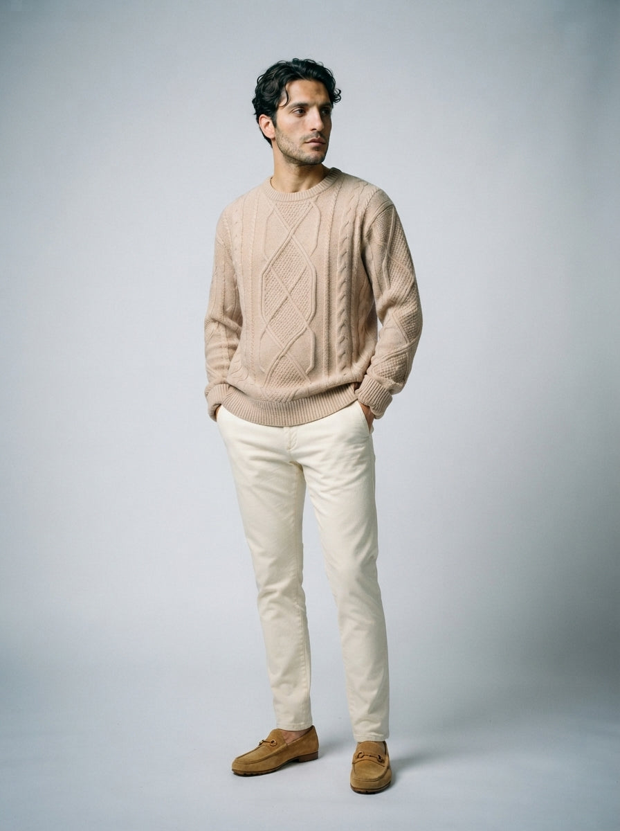 The Kinvarra Cable Knit in Khaki