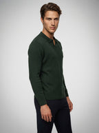 The Melrose Knit Polo in Dark Green