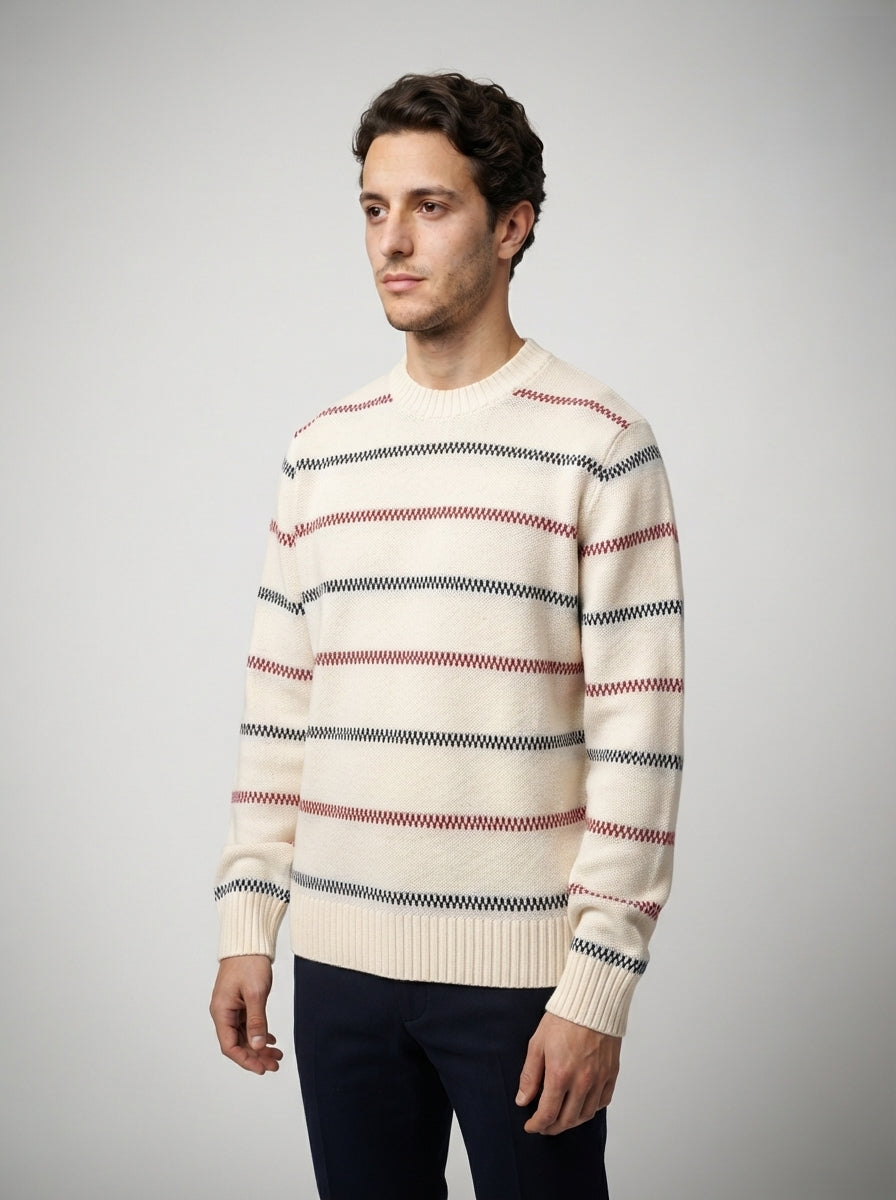 The Tarleton Stripe Knit in Beige